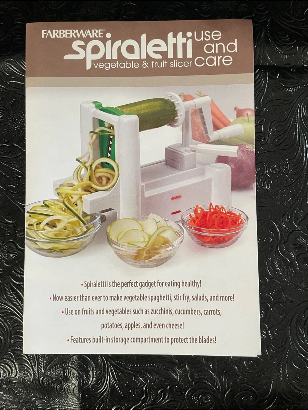 Farberware White & Orange Spiraletti Fruit and Vegetable Slicer with 3 Blades